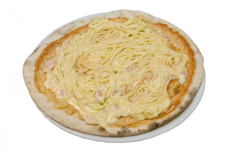 PIZZA ESPAGUETI A LA CARBONARA